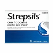 STREPSILS CON LIDOCAINA PASTILLAS PARA CHUPAR , 24 pastillas