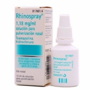 RHINOSPRAY 1,18 mg/ ml SOLUCION PARA PULVERIZACION NASAL , 1 envase pulverizador de 12 ml