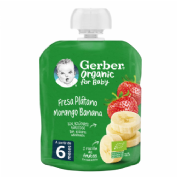 Gerber  1 bolsita 90 g sabor fresa platano