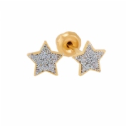 Inverness pendiente 24k  2 unidades 1267c estrella purpurina plata 7 mm