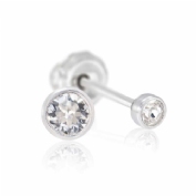 Inverness pendiente acero inoxidable  2 unidades 55c solitario cristal natural 3 mm