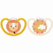 Chupete silicona nuk space 6 - 18 meses 2 unidades leon - nuk space