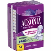 Absorbente incontinencia orina muy ligera ausonia discreet normal 14 unidades