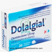 DOLALGIAL CLONIXINO LISINA 125 mg COMPRIMIDOS RECUBIERTOS , 20 comprimidos