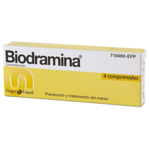 BIODRAMINA 50 mg COMPRIMIDOS , 4 comprimidos