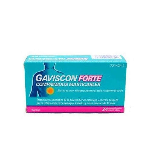 GAVISCON FORTE COMPRIMIDOS MASTICABLES,24 comprimidos