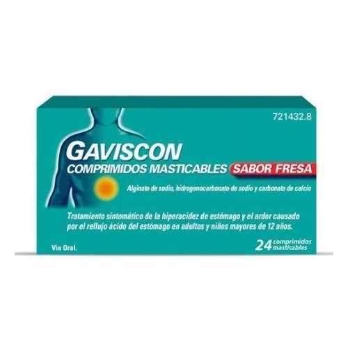 GAVISCON COMPRIMIDOS MASTICABLES SABOR FRESA,24 comprimidos